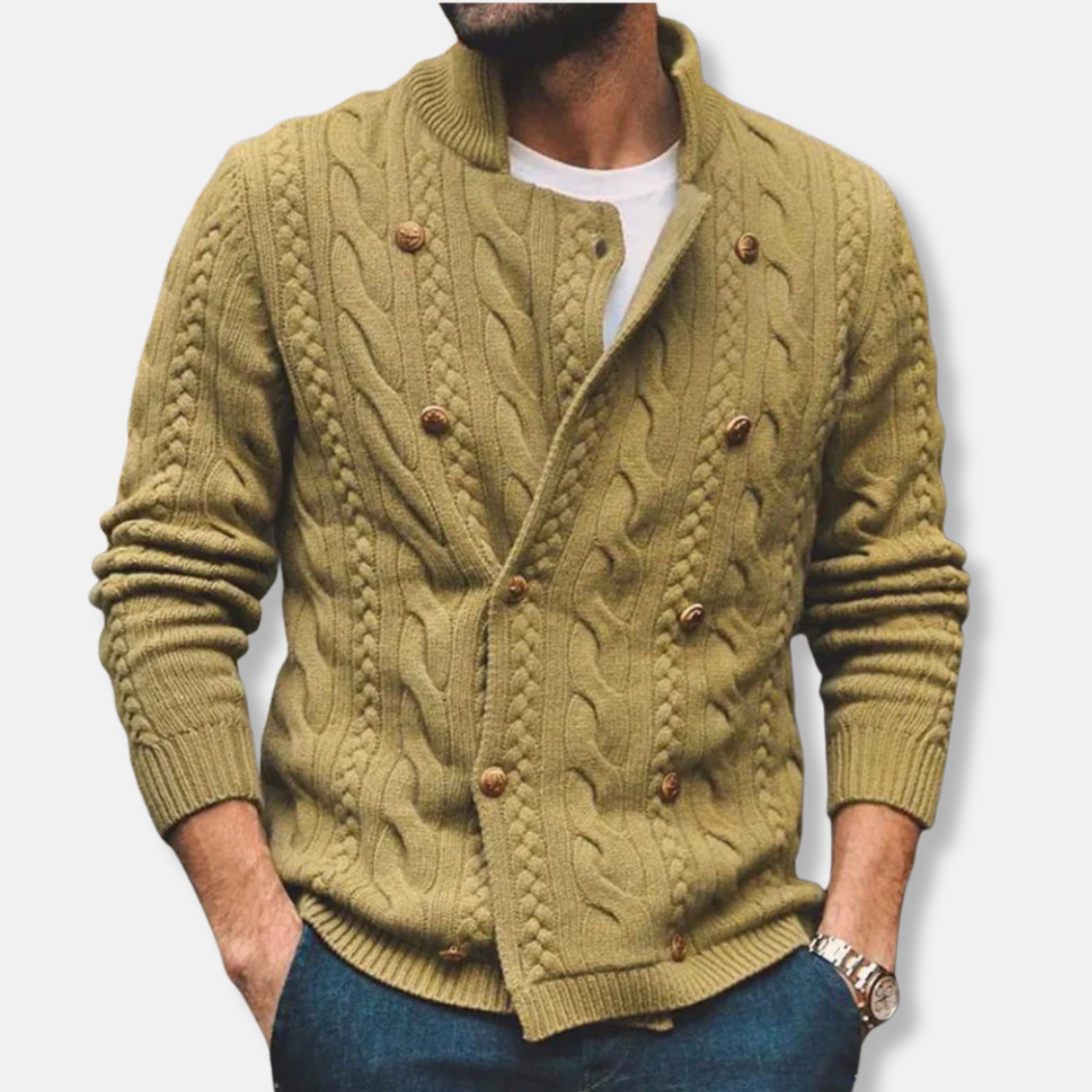 VogeLuxe | Cardigan croisé à col montant pour homme 2