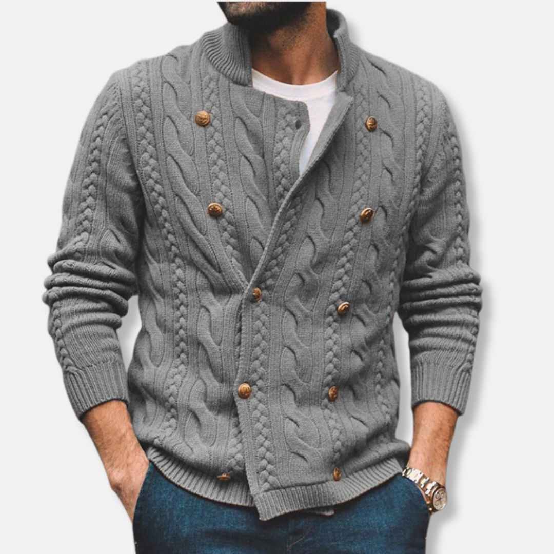 VogeLuxe | Cardigan croisé à col montant pour homme 3