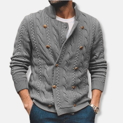 VogeLuxe | Cardigan croisé à col montant pour homme 3