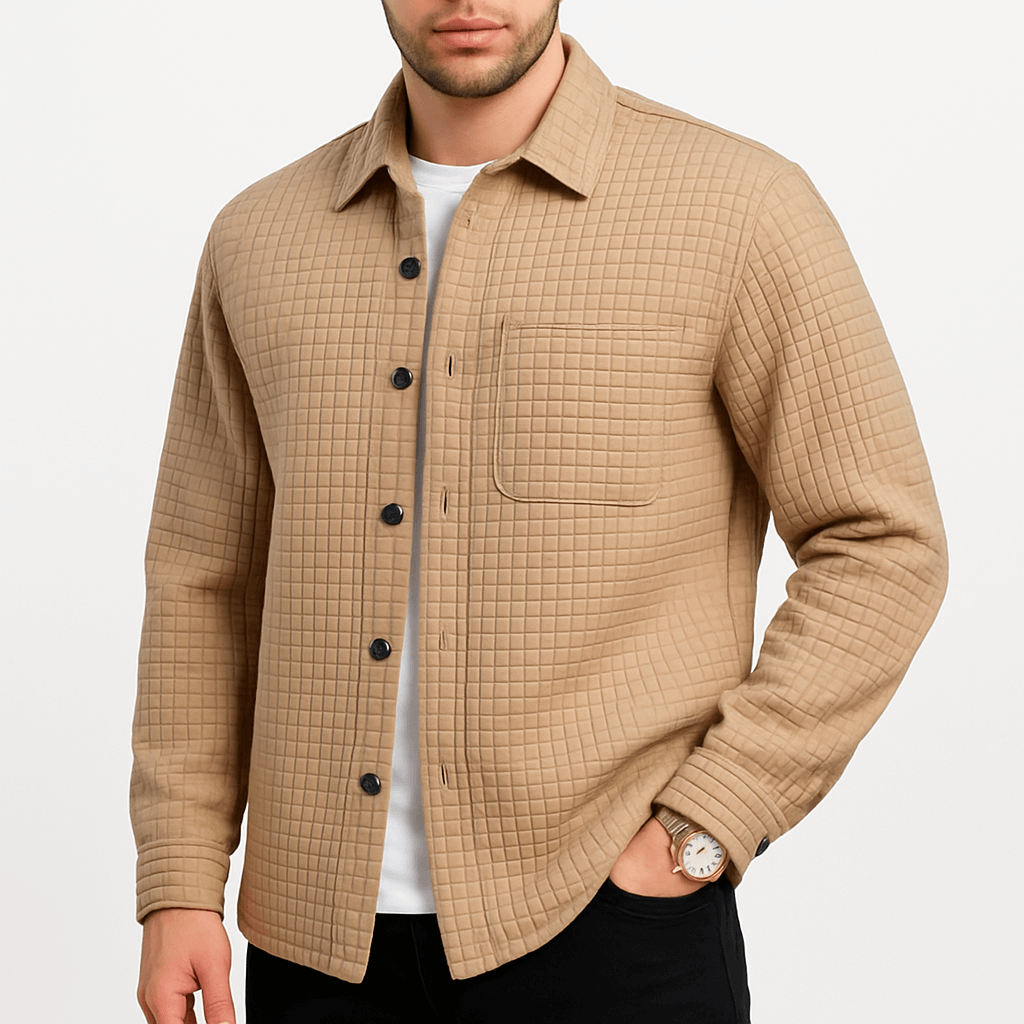 Cardigan Homme À Carreaux Doux et Confortable