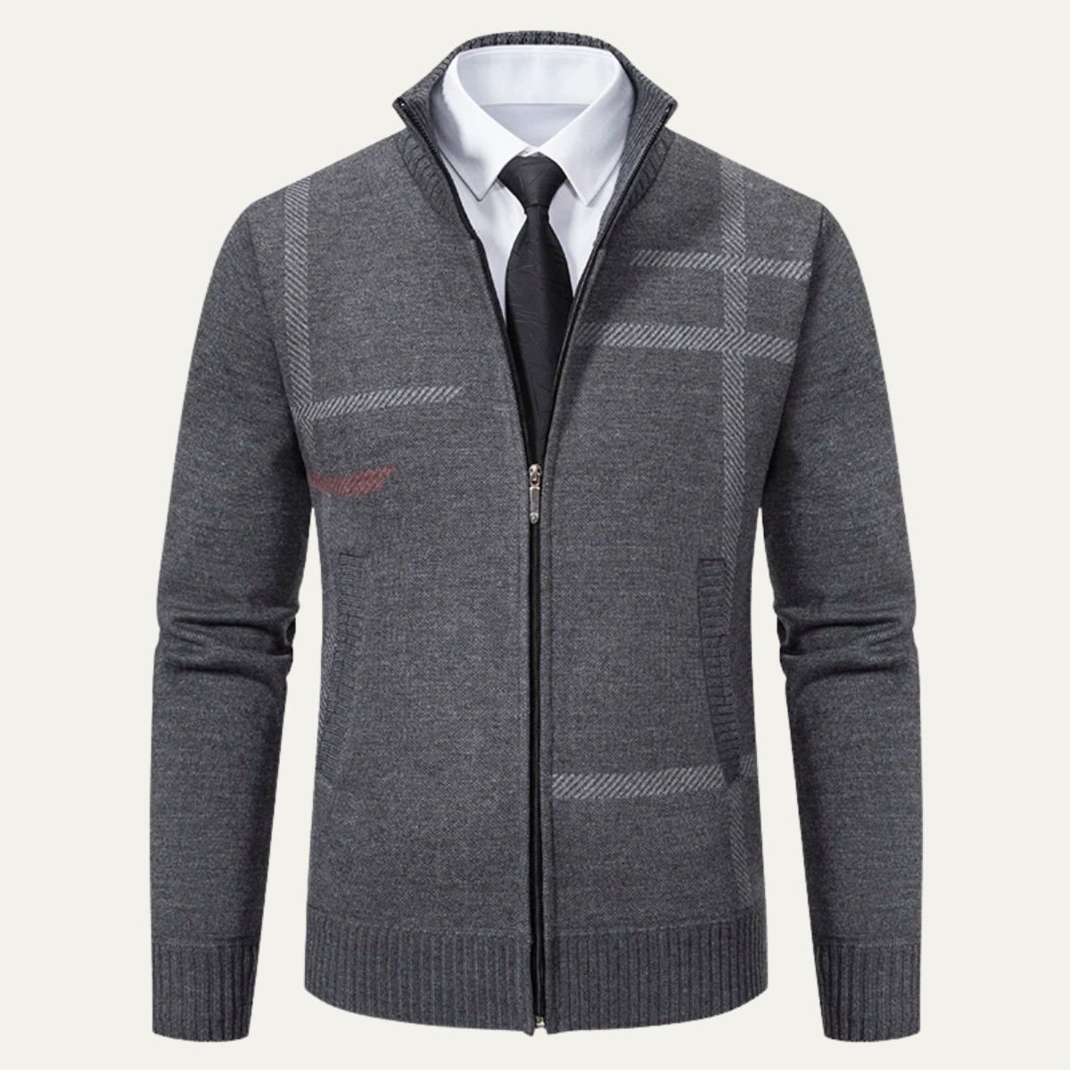 Cardigan Homme Élégant à Motifs Géométriques - PanierRoyale