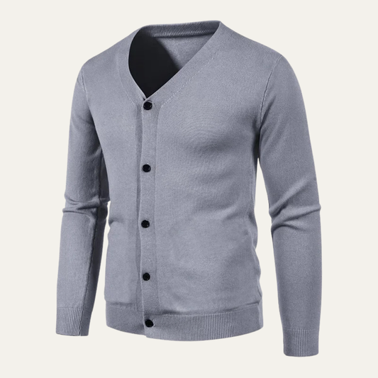 Cardigan Homme Élégant Col V avec Boutons - PanierRoyale
