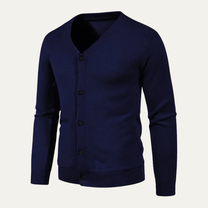 Cardigan Homme Élégant Col V avec Boutons
