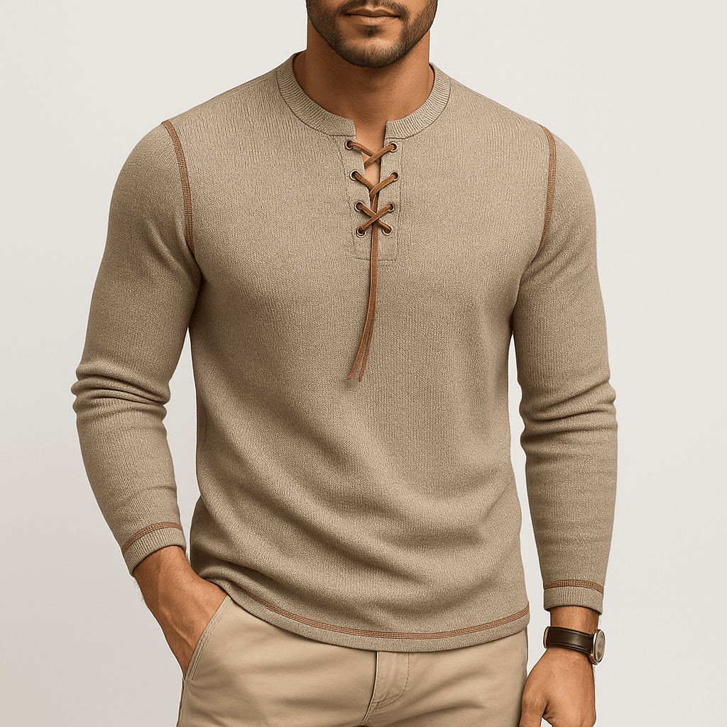 Chemise Homme Manches Longues en Coton avec Dentelle - PanierRoyale