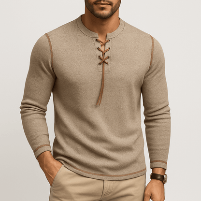 Chemise Homme Manches Longues en Coton avec Dentelle - PanierRoyale