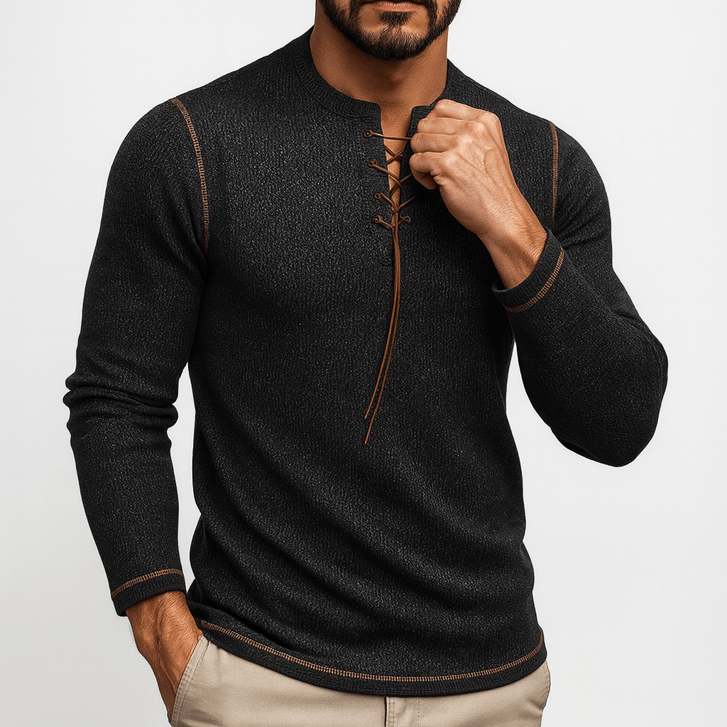 Chemise Homme Manches Longues en Coton avec Dentelle