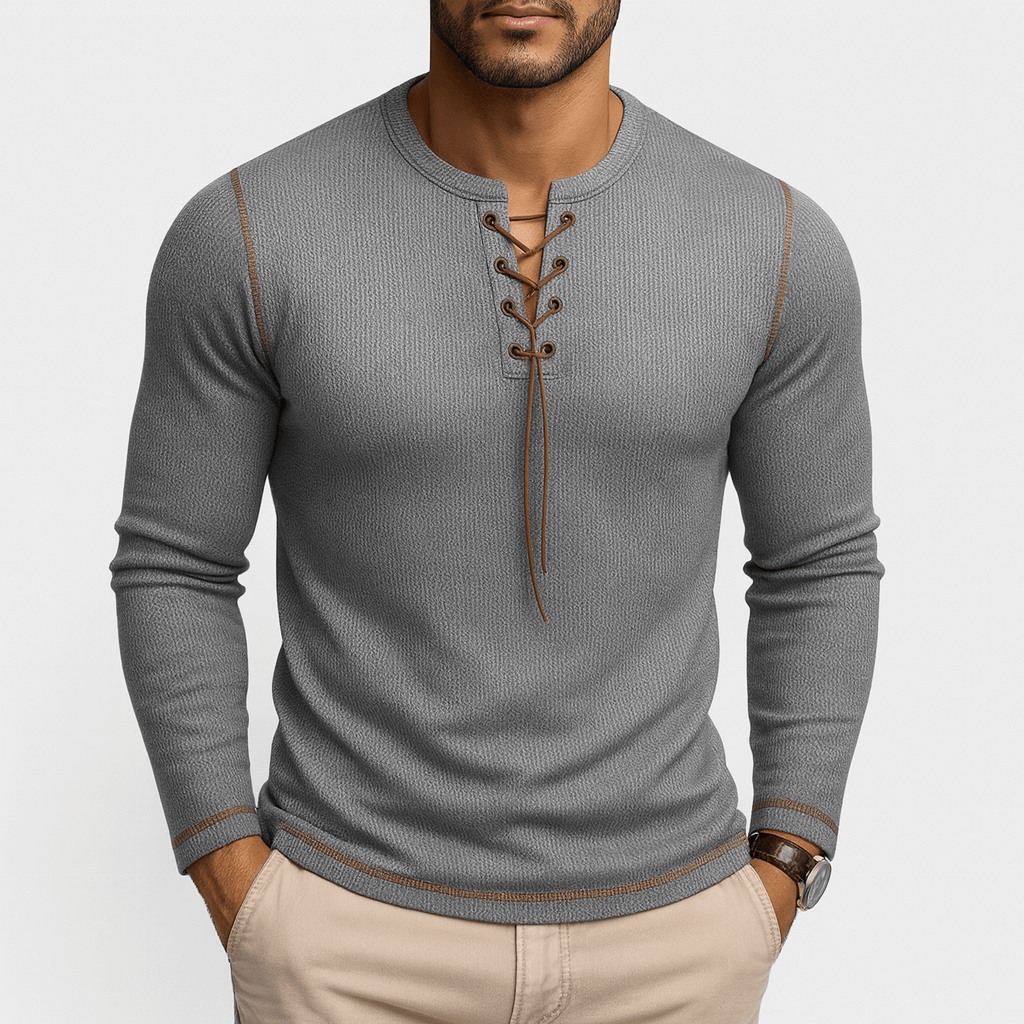Chemise Homme Manches Longues en Coton avec Dentelle