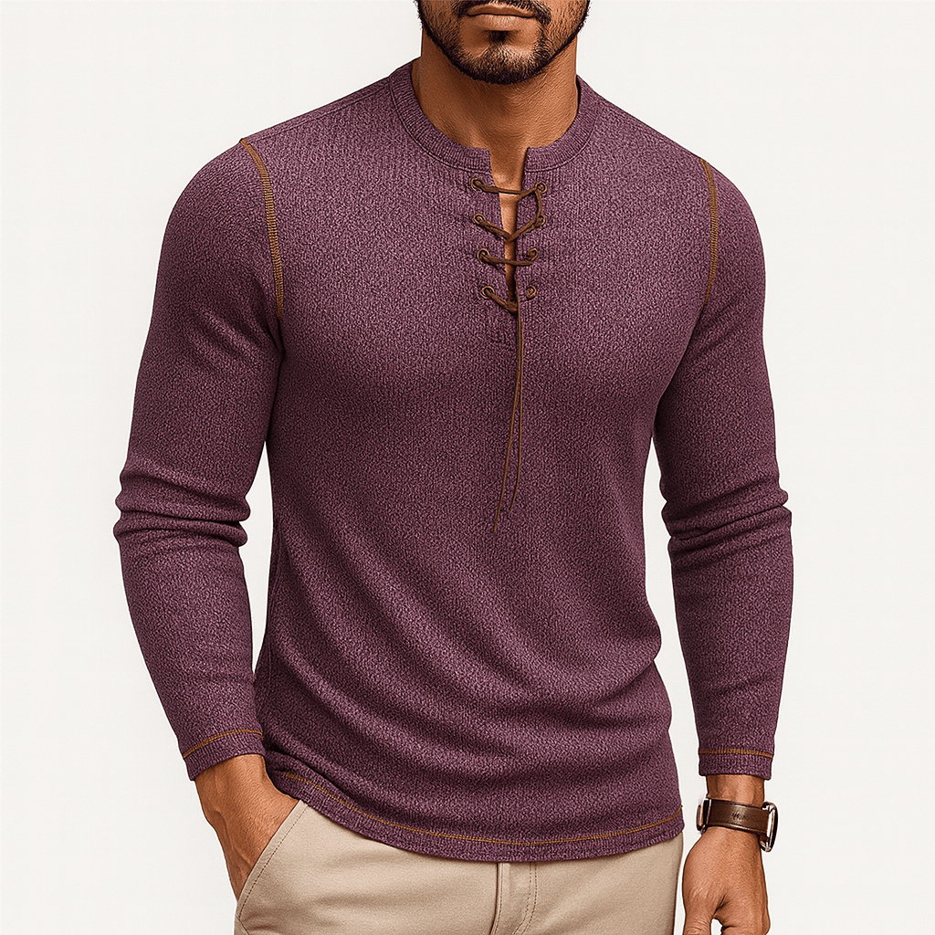 Chemise Homme Manches Longues en Coton avec Dentelle