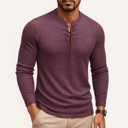 Chemise Homme Manches Longues en Coton avec Dentelle