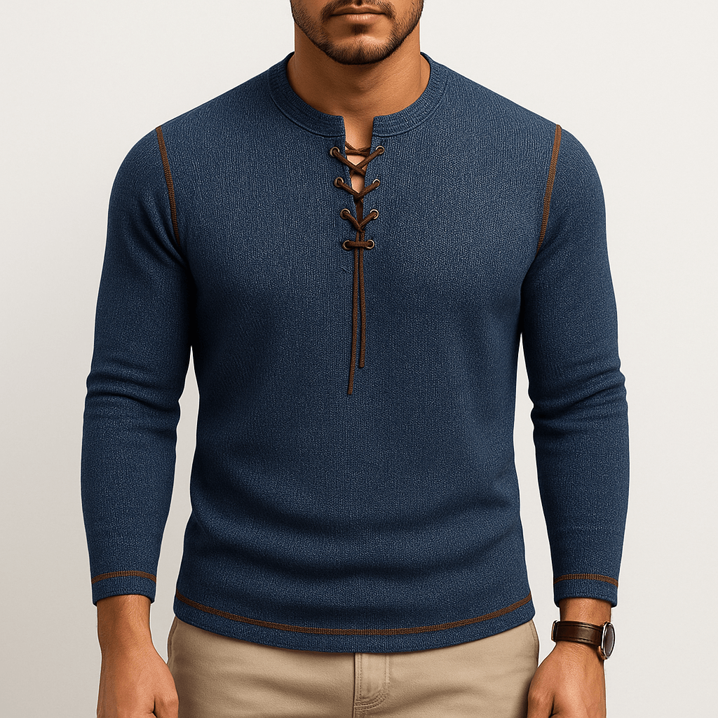 Chemise Homme Manches Longues en Coton avec Dentelle