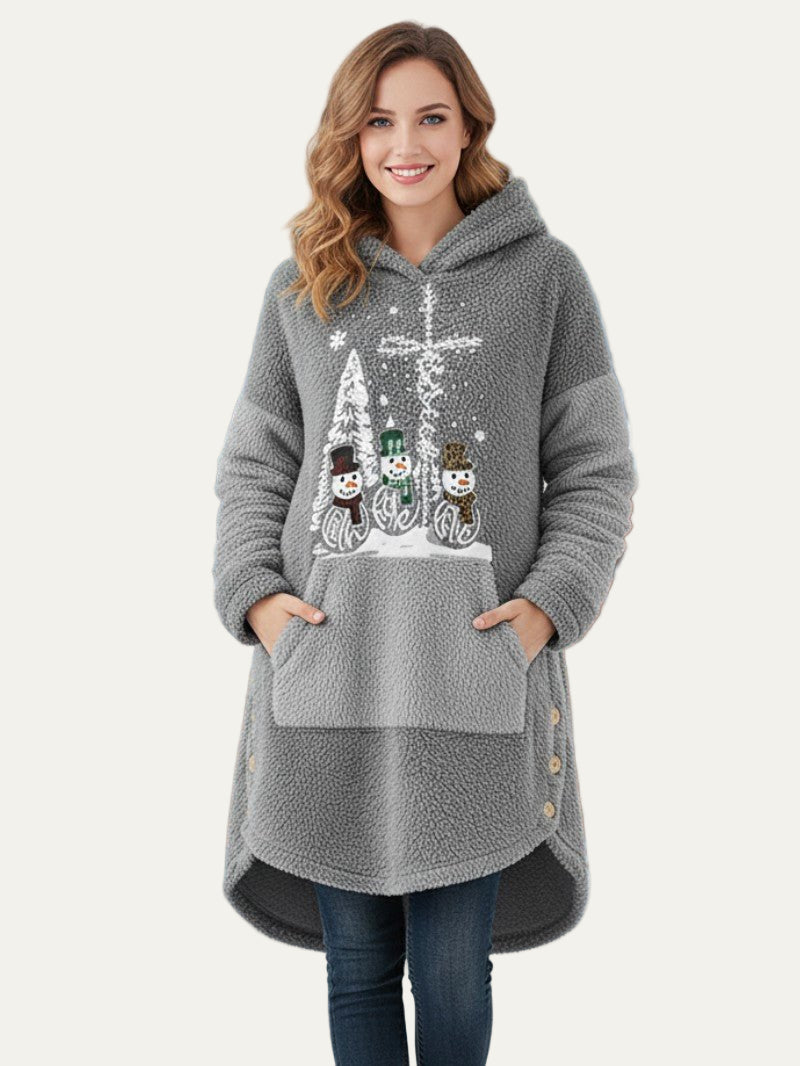 VogeLuxe | Couverture à capuche Sherpa douillette pour femme, idéale pour Noël 0