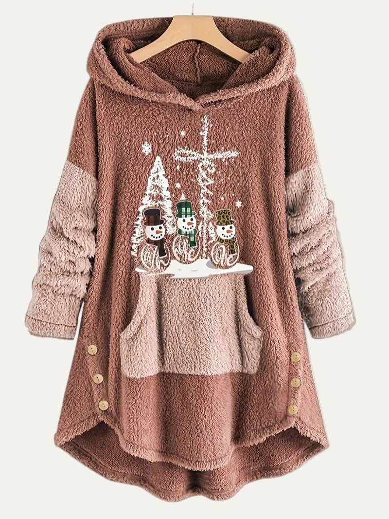 VogeLuxe | Couverture à capuche Sherpa douillette pour femme, idéale pour Noël 1