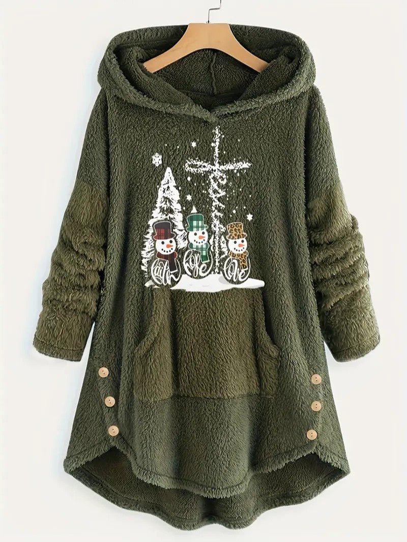 VogeLuxe | Couverture à capuche Sherpa douillette pour femme, idéale pour Noël 2