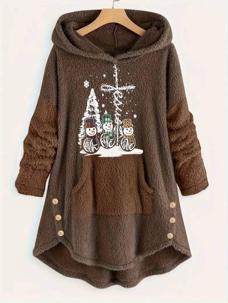 VogeLuxe | Couverture à capuche Sherpa douillette pour femme, idéale pour Noël 3