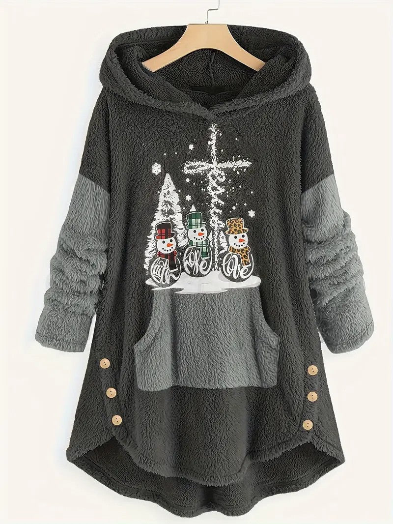 VogeLuxe | Couverture à capuche Sherpa douillette pour femme, idéale pour Noël 4