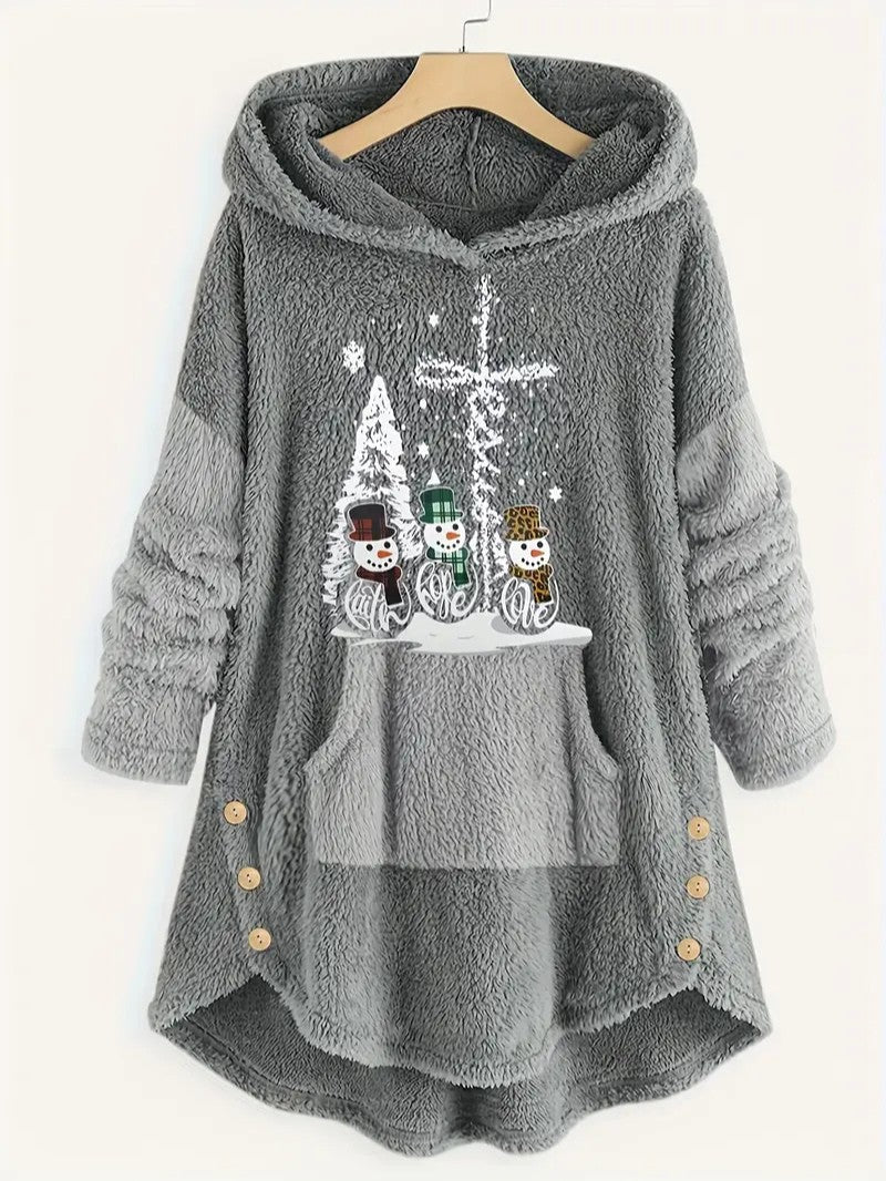 VogeLuxe | Couverture à capuche Sherpa douillette pour femme, idéale pour Noël 5