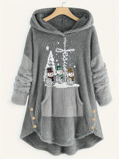 VogeLuxe | Couverture à capuche Sherpa douillette pour femme, idéale pour Noël 5