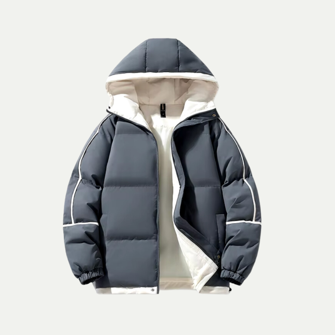 VogeLuxe | Doudoune à capuche doublée contrastante pour femme 0