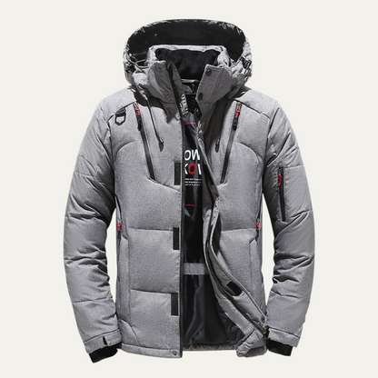 Blouson Homme Hiver avec Capuche et Poches Zippées