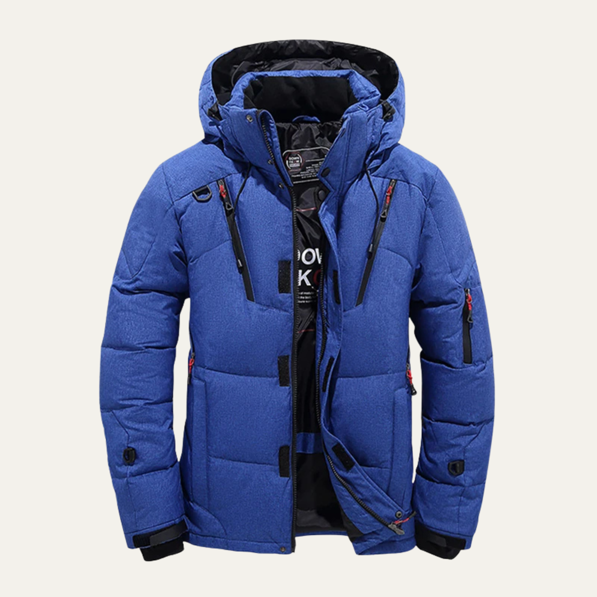 Blouson Homme Hiver avec Capuche et Poches Zippées