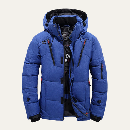 Blouson Homme Hiver avec Capuche et Poches Zippées