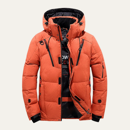 Blouson Homme Hiver avec Capuche et Poches Zippées