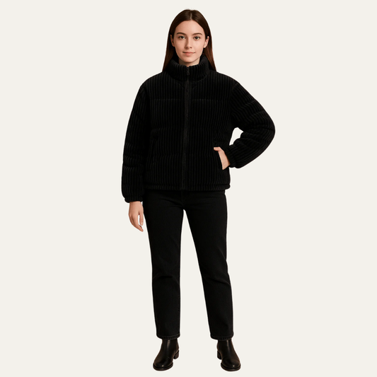 Blouson femme velours côtelé chaud et tendance - PanierRoyale