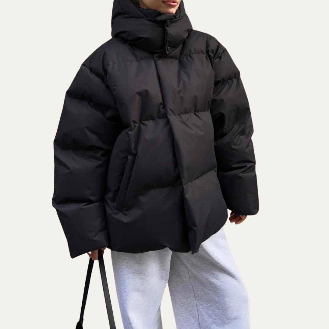 Doudoune femme courte et large avec capuchon - PanierRoyale