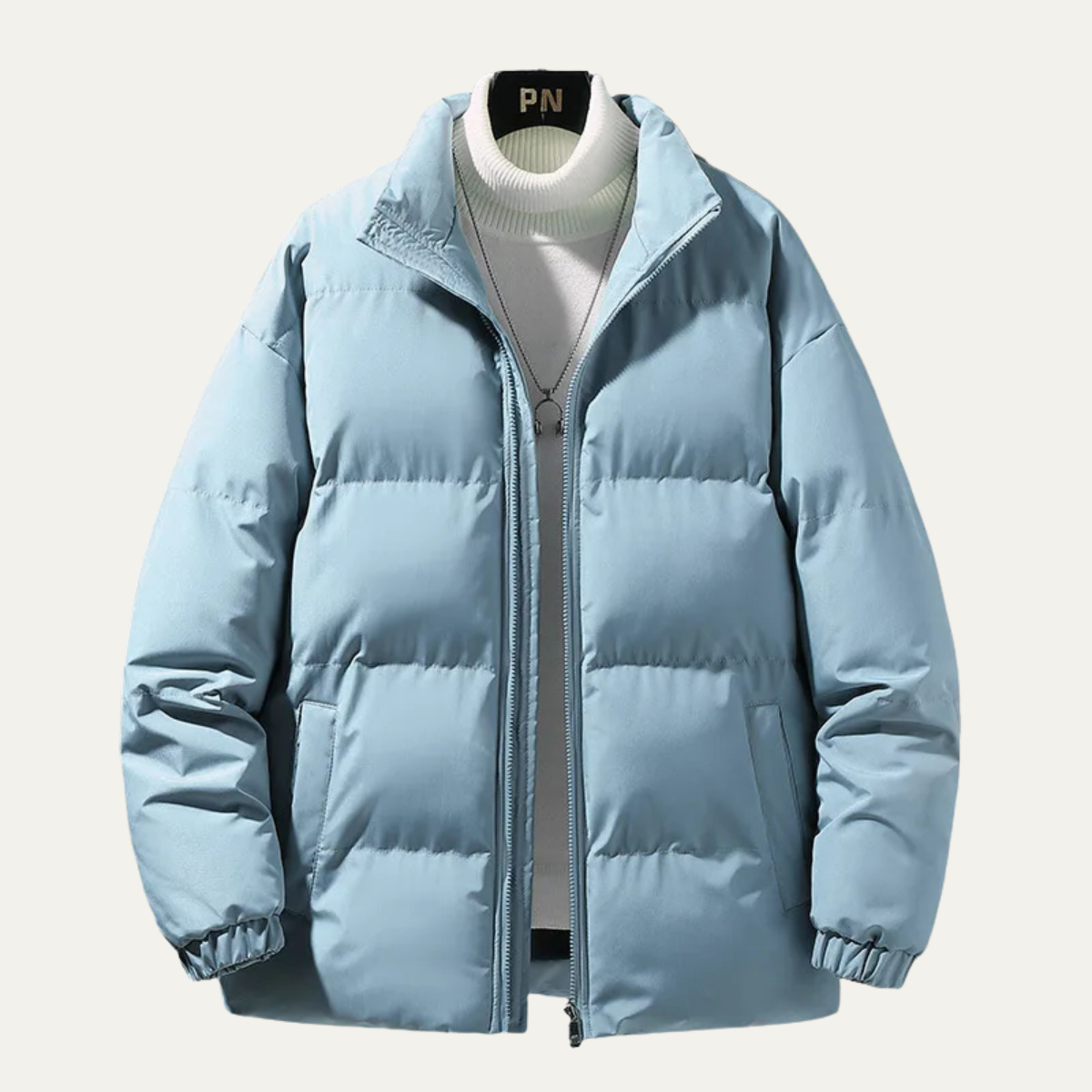 VogeLuxe | Doudoune épaisse classique pour homme, longueur taille 1