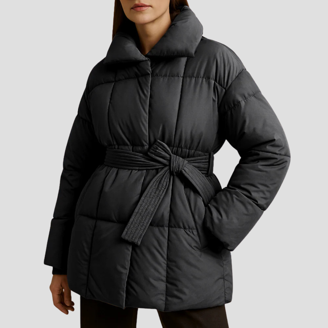 Doudoune femme matelassée taille haute