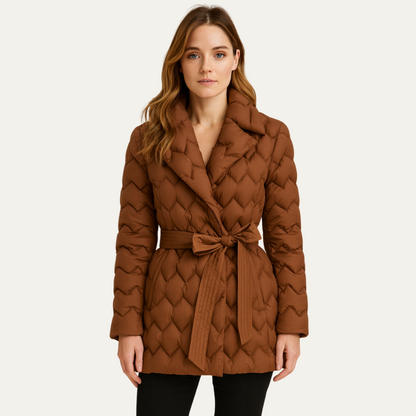 Veste d'hiver matelassée femme taille ajustable - PanierRoyale