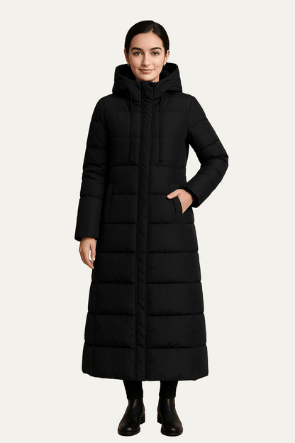 Doudoune femme longue et cintrée taille haute - PanierRoyale