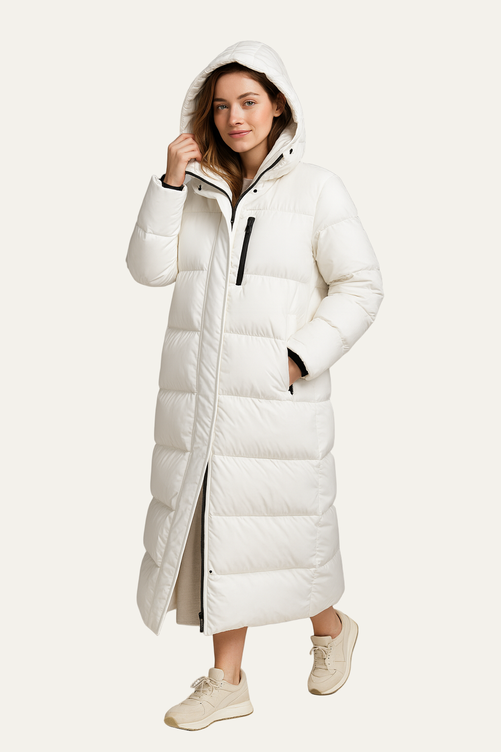 VogeLuxe | Doudoune maxi oversize à capuche pour femme 1