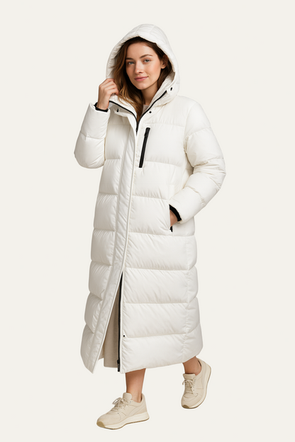 Parka femme oversize à capuche et manches longues