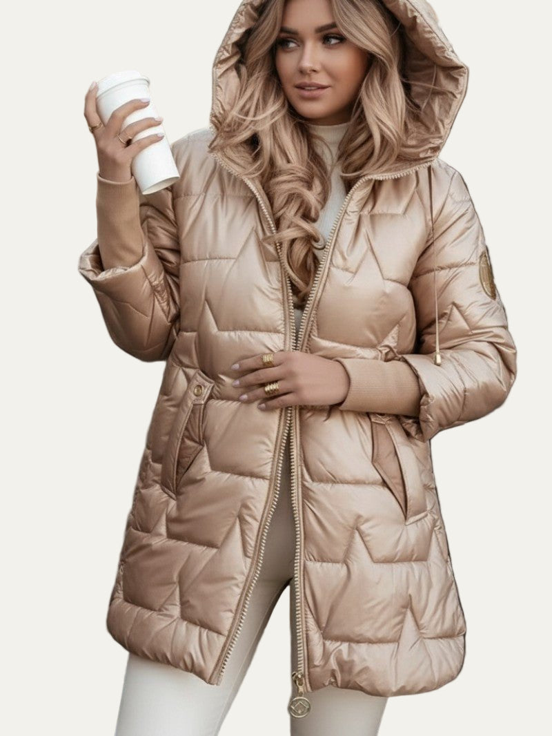 Veste mi-longue femme brillante et tendance - PanierRoyale