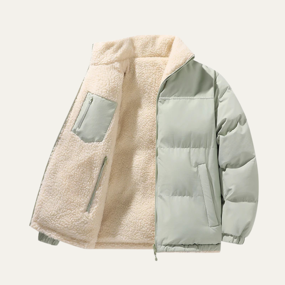 VogeLuxe | Doudoune réversible en sherpa pour homme 1