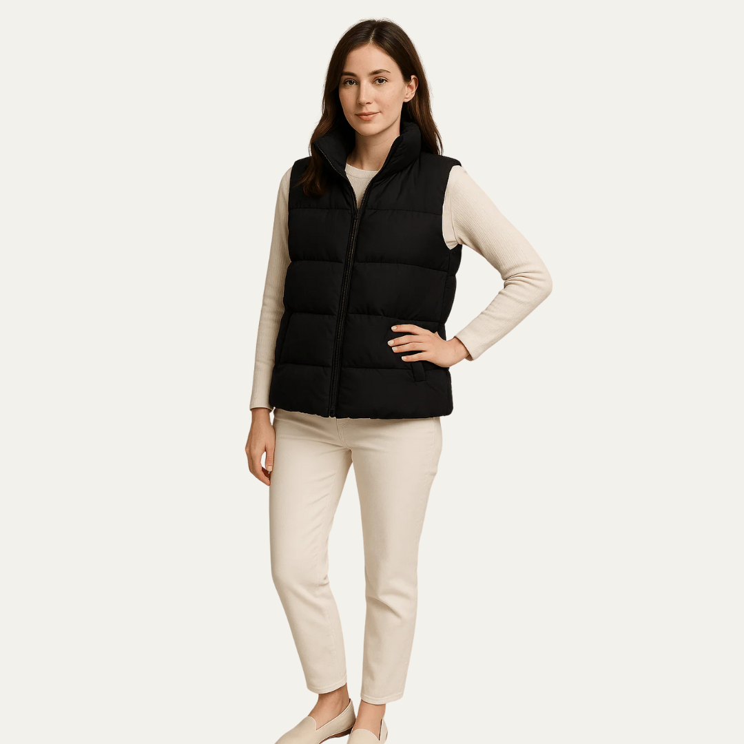 Gilet matelassé femme sans manches taille courte - PanierRoyale