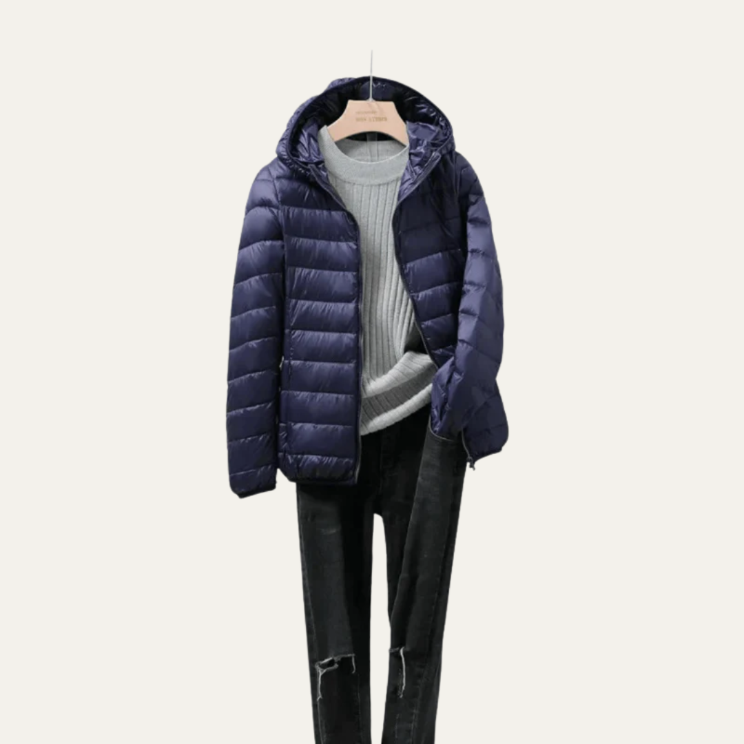 VogeLuxe | Doudoune ultralégère brillante pour femme 3