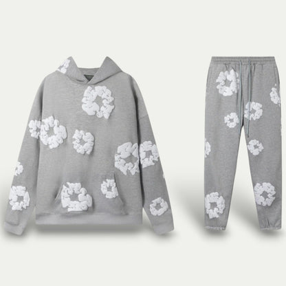 VogeLuxe | Ensemble de détente à capuche imprimé floral pour femme 0