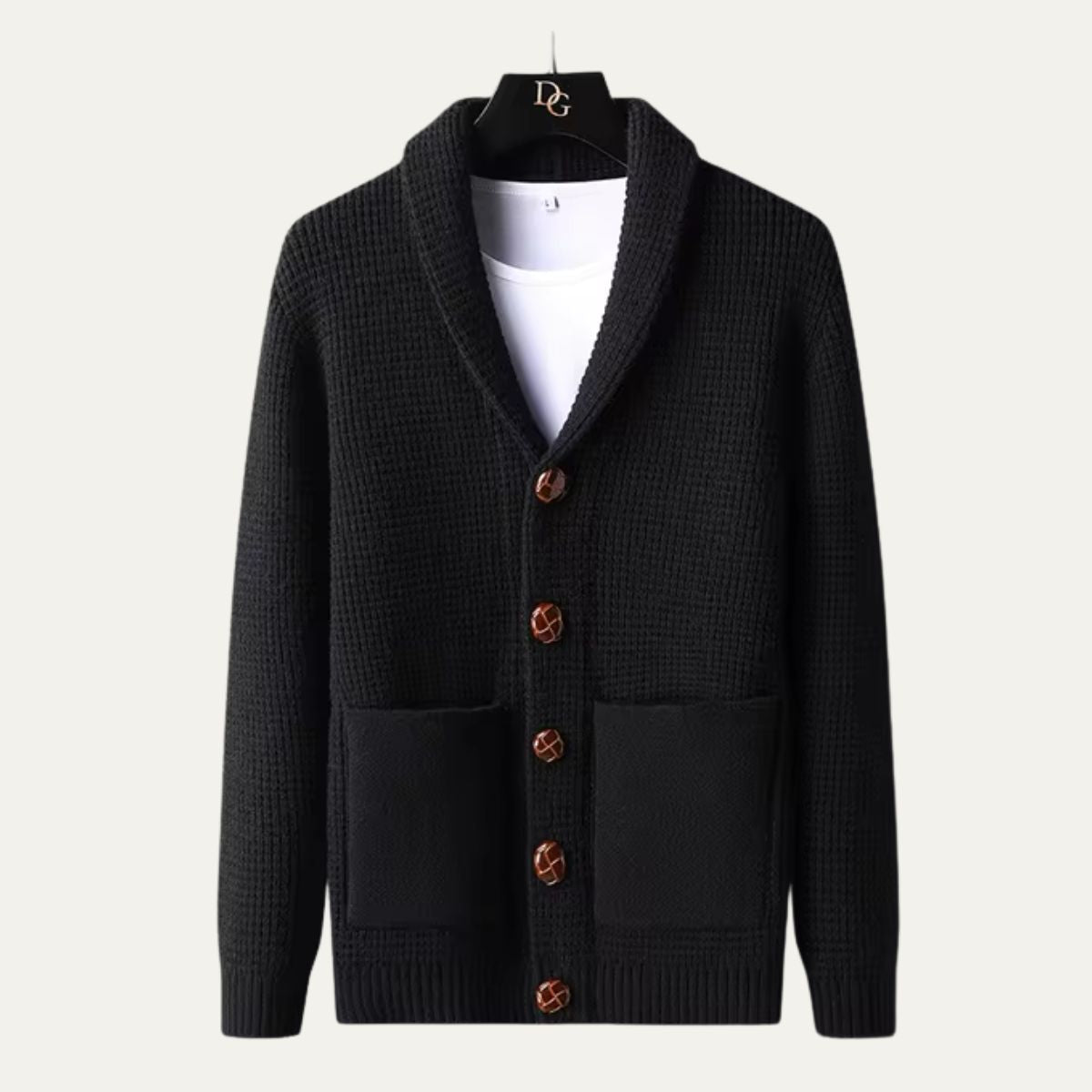 Gilet Homme Col Châle Doux et Élégant - PanierRoyale