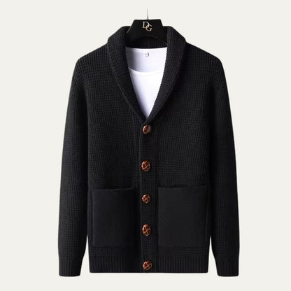 Gilet Homme Col Châle Doux et Élégant - PanierRoyale