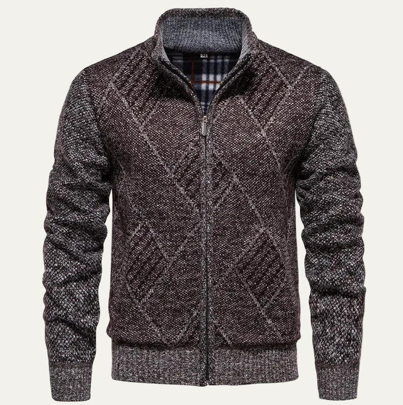 VogeLuxe | Gilet à col montant en maille losange pour homme 0