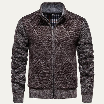VogeLuxe | Gilet à col montant en maille losange pour homme 0