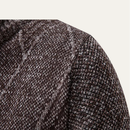 VogeLuxe | Gilet à col montant en maille losange pour homme 1