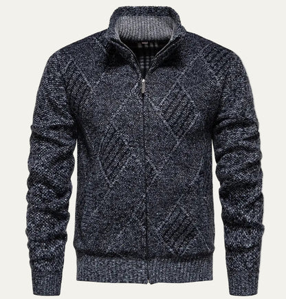 VogeLuxe | Gilet à col montant en maille losange pour homme 6