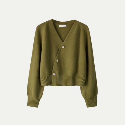 VogeLuxe | Gilet asymétrique cache-cœur en maille pour femme 2