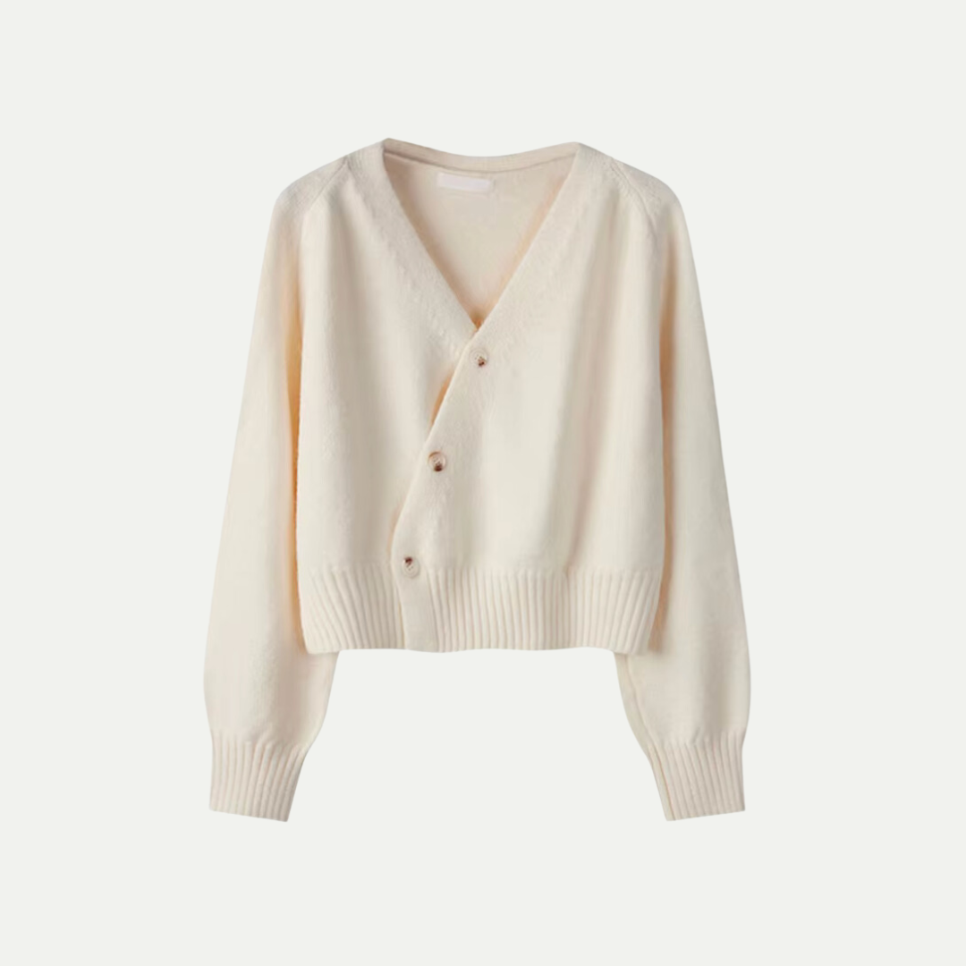 VogeLuxe | Gilet asymétrique cache-cœur en maille pour femme 3