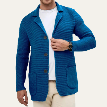 VogeLuxe | Gilet blazer en maille côtelée épaisse pour homme 2