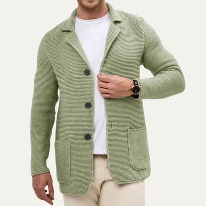 VogeLuxe | Gilet blazer en maille côtelée épaisse pour homme 3