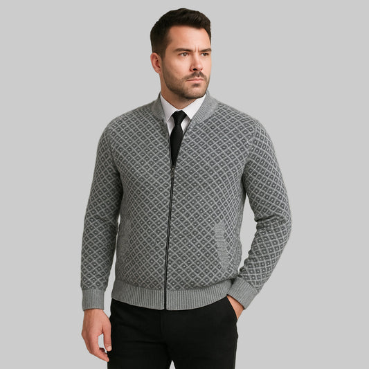 VogeLuxe | Gilet bomber à motif géométrique pour homme 0